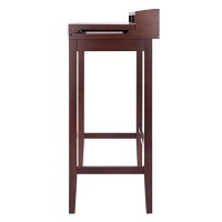Winsome Brighton High Desk With 2-Drawer, Brown