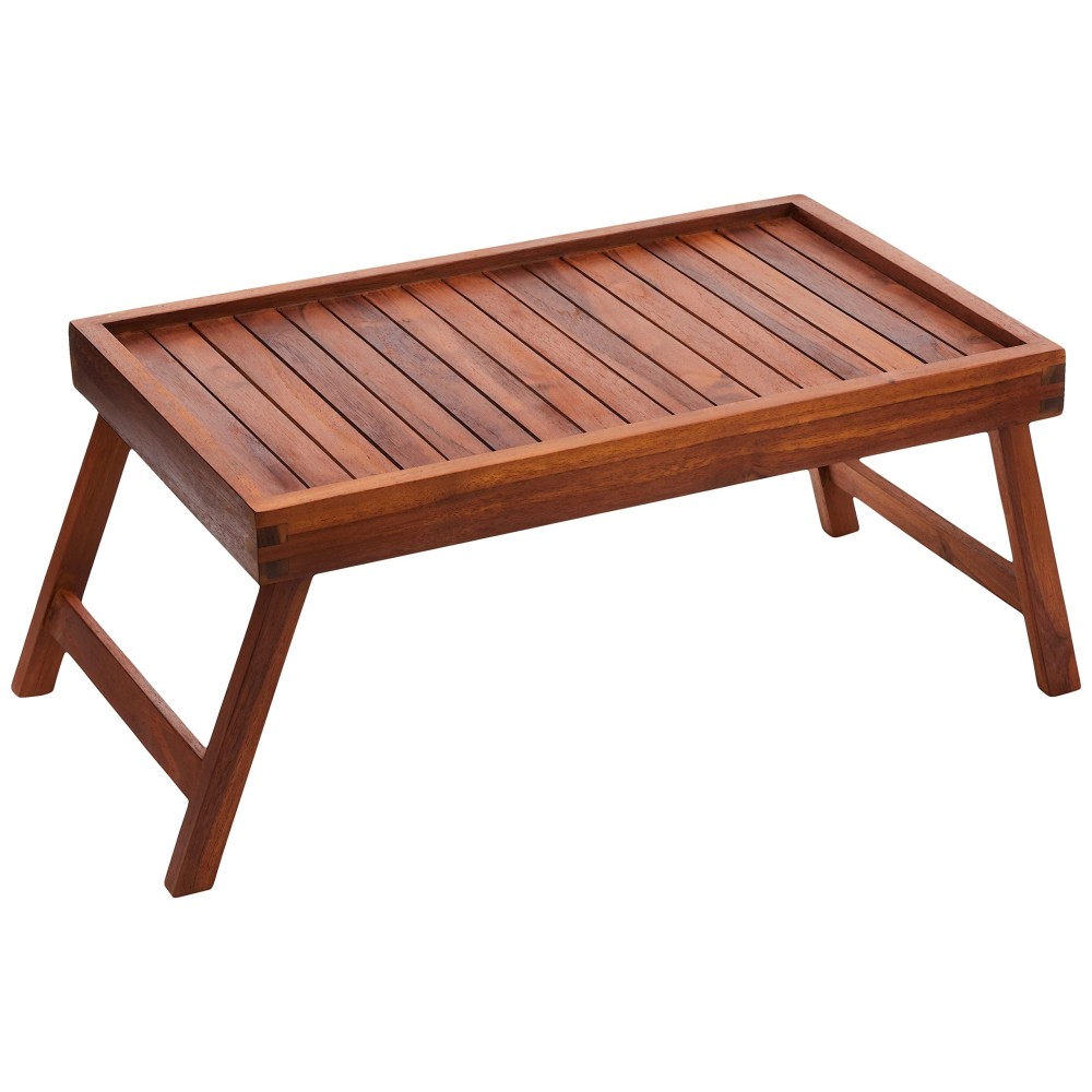 Bare Decor Coco Bed Tray Table In Solid Wood, Teak