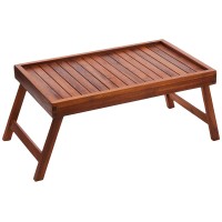 Bare Decor Coco Bed Tray Table In Solid Wood, Teak