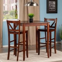 Inglewood 3-Pc High Table With 2 Bar V-Back Stools(D0102Hhm85W.)