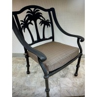 Palm Tree Outdoor Patio Dining Chair Dark Bronze Cast Aluminum Set Of 4