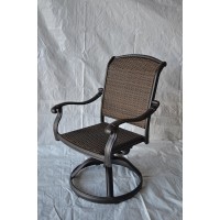 Santa Clara Outdoor Set Of 4 Patio Swivel Rocker Dining Chair Dark Bronze Cast Aluminum