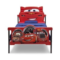 Delta Children Plastic 3D-Footboard Twin Bed, Disneypixar Cars