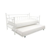 Dhp Manila Metal Framed Daybed With Trundle, Twin - White