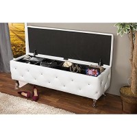 Baxton Studio Seine Contemporary Storage Ottoman, White