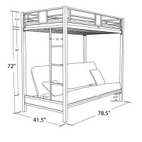 Dhp Silver Screen Metal Bunk Bed With Ladder, Black, Twin