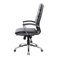 Boss Office Products Caressoftplus Executive Chair, Traditional, Metal Chrome Finish