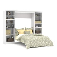 Bestar Versatile Full Murphy Bed With 2 Shelving Units (109W) In White