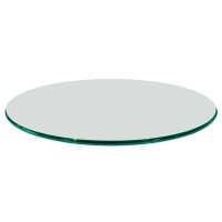 Fab Glass And Mirror 48 Round 1/2 Inch Thick Tempered Ogee Edge Polish Glass Table Top, Clear