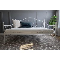 Dhp Victoria Daybed, Full Size Metal Frame, Multi-Functional Furniture, White