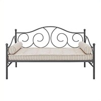 Dhp Victoria Daybed, Full Size Metal Frame, Multi-Functional Furniture, Pewter