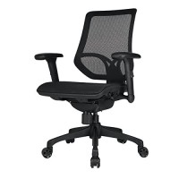 Workpro 1000 Series Ergonomic Mesh/Mesh Mid-Back Task Chair, Black/Black
