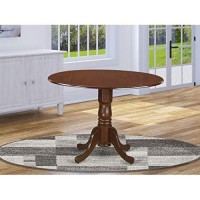 East West Furniture Dlt-Mah-Tp Dublin Table-Mahogany Table Top Surface And Mahogany Finish Pedestal Legs Hardwood Frame Modern Dining Table