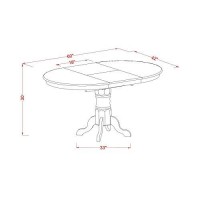 East West Furniture Butterfly Leaf Oval Dining Table - Cherry Table Top And Buttermilk Finish Pedestal Legs Hardwood Frame Round Wooden Dining Table