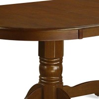 East West Furniture Butterfly Leaf Oval Dinner Table - Espresso Table Top And Espresso Finish Double Pedestal Legs Solid Wood Structure Modern Dining Table