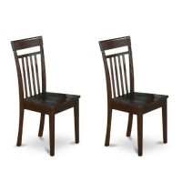 East West Furniture 9-Pc Kitchen Table Set Included A Self-Storing Butterfly Leaf Modern Kitchen Table And 8 Dining Chairs - Solid Wood Kitchen Chairs Seat & Slatted Back - Cappuccino Finish