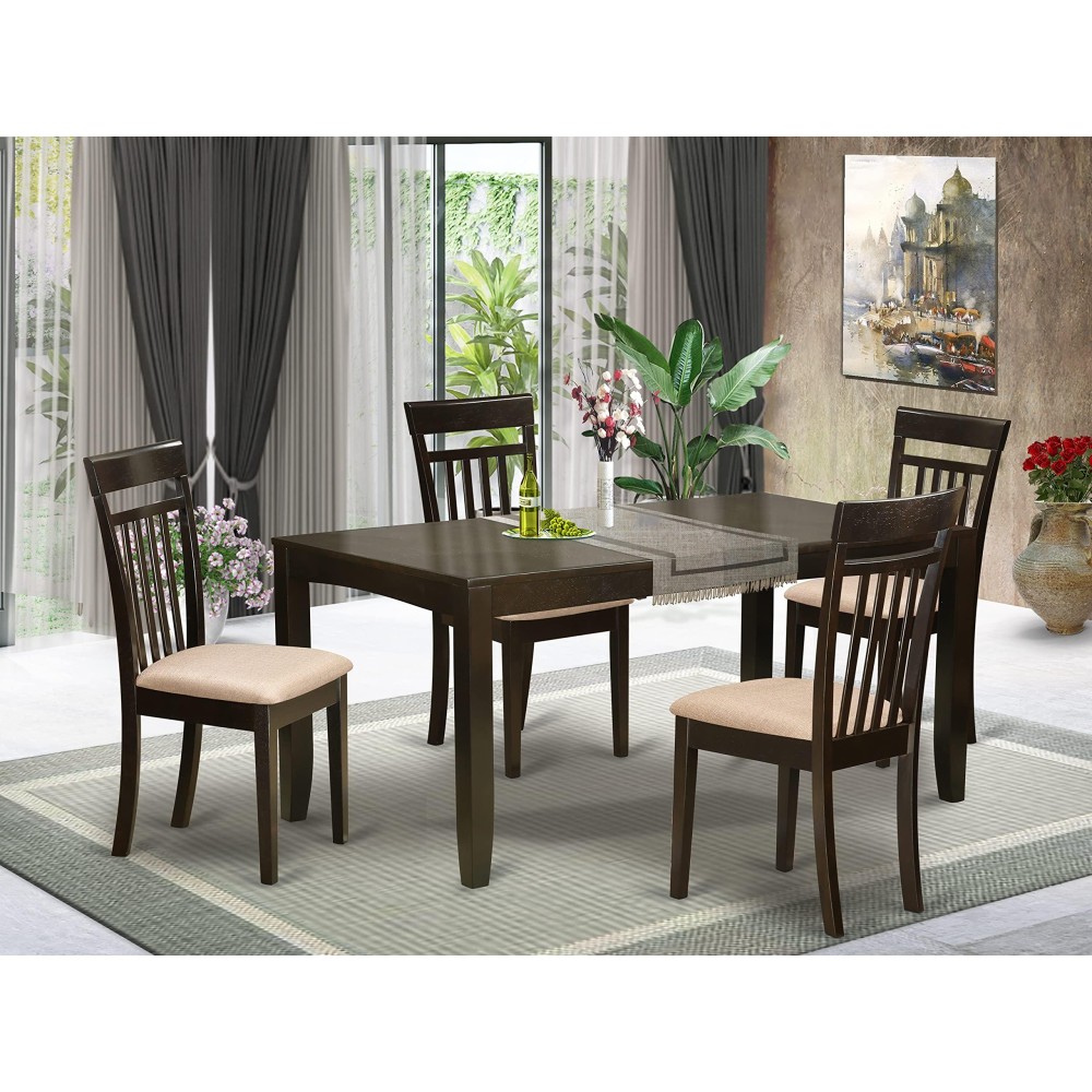 East West Furniture Lyca5-Cap-C Dining Set 5-Piece