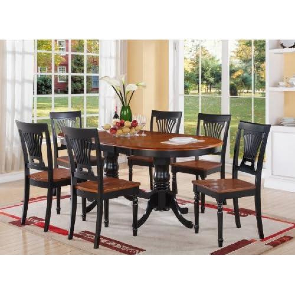 East West Furniture 7 Pc Dining Room Set-Dining Table And 6 Kitchen Dining Chairs