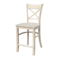International Concepts Charlotte Counter Height Stool, 24-Inch, Ready To Finish