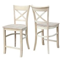 International Concepts Charlotte Counter Height Stool, 24-Inch, Ready To Finish