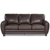 Homelegance Rubin 85 Bonded Leather Sofa, Dark Brown