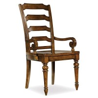 Hooker Furniture Tynecastle Ladderback Dining Arm Chair In Medium Wood (Set Of 2)