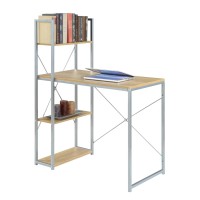 Convenience Concepts Designs2Go Office Workstation With Shelves, Light Oak