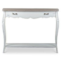 Baxton Studio Bourbonnais Wood Traditional French Console Table, 355 X 456 X 1388, White