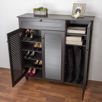 Baxton Studio Pocillo Wood Shoe Storage Cabinet, Brown