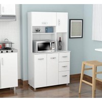 Inval America 4 Door Microwave Storage Cabinet, 1535 X 3504 X 6614, White
