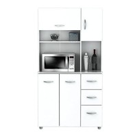 Inval America 4 Door Microwave Storage Cabinet, 1535 X 3504 X 6614, White