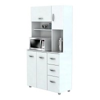 Inval America 4 Door Microwave Storage Cabinet, 1535 X 3504 X 6614, White