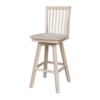 International Concepts Mission Barheight Stool With Swivel Seat Bar Height Table 30 Ready To Finish