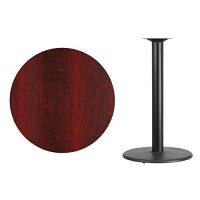 Flash Furniture Stiles 36 Round Mahogany Laminate Table Top With 24 Round Bar Height Table Base