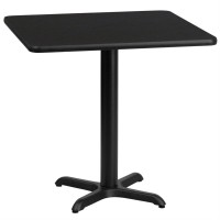 Flash Furniture 30'' Square Black Laminate Table Top With 22'' X 22'' Table Height Base