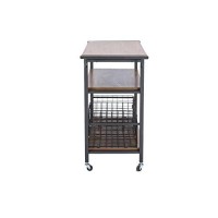 Baxton Studio Lancashire Wood And Metal Kitchen Cart, Brown