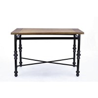 Broxburn Light Brown Wood & Metal Dining Table