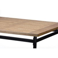 Broxburn Light Brown Wood & Metal Dining Table