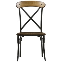 Baxton Studio Broxburn Light Brown Wood & Metal Dining Chair