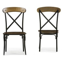 Baxton Studio Broxburn Light Brown Wood & Metal Dining Chair