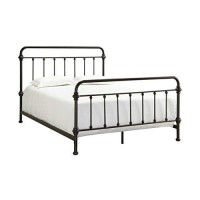 Inspire Q Giselle Antique Dark Bronze Graceful Lines Victorian Iron Metal King-Sized Bed Frame