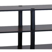 Furinno Turn-S-Tube No Tools 3-Tier Entertainment Tv Stands, Dark Cherry/Black
