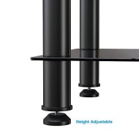 Fitueyes 4-Tier Media Stand Audio/Video Component Cabinet With Glass Shelf For/Apple Tv/Xbox One/Ps4 As406001Gb