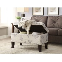 Convenience Concepts Designs4Comfort Winslow Storage Ottoman, Butterfly Fabric