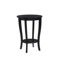 Convenience Concepts American Heritage Round End Table, Black