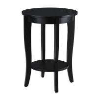 Convenience Concepts American Heritage Round End Table, Black