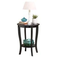 Convenience Concepts American Heritage Round End Table, Black