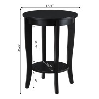 Convenience Concepts American Heritage Round End Table, Black