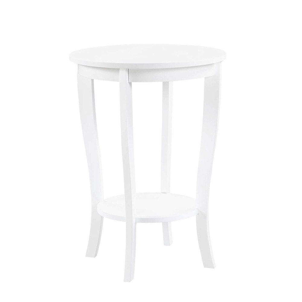 Convenience Concepts American Heritage Round End Table, White