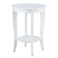 Convenience Concepts American Heritage Round End Table, White